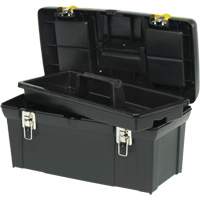 Stanley Tools 024013S 2000 Series Tool Box with Tray, 24" W x 11-1/4" D x 11" H, Black/Yellow