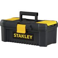 Stanley Tools STST13331 Essential&reg; Tool Box with Tray, 12-1/2" W x 7-3/8" D x 5-1/8" H, Black/Yellow