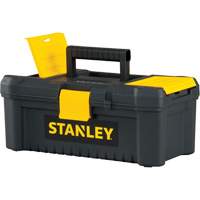 Stanley Tools STST13331 Essential&reg; Tool Box with Tray, 12-1/2" W x 7-3/8" D x 5-1/8" H, Black/Yellow