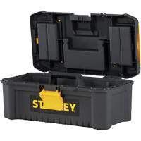 Stanley Tools STST13331 Essential&reg; Tool Box with Tray, 12-1/2" W x 7-3/8" D x 5-1/8" H, Black/Yellow