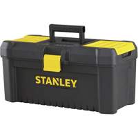 Stanley Tools STST16331 Essential&reg; Tool Box with Tray, 16" W x 8" D x 7-3/10" H, Black/Yellow