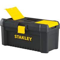 Stanley Tools STST16331 Essential&reg; Tool Box with Tray, 16" W x 8" D x 7-3/10" H, Black/Yellow