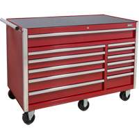 Industrial Tool Cart, 12 Drawers, 56" W x 24-1/2" D x 38-1/8" H, Red TER103 | TENAQUIP