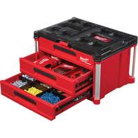 Milwaukee 48-22-8443 Packout 3-Drawer Tool Box, 16-1/3" x 14-1/3" x 22-1/5", Black/Red