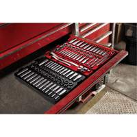 Milwaukee 48-22-9486 Ensemble de cliquet et douilles avec organisateur &agrave; profil bas Packout, 106 Mcx, Prise de 1/4"/3/8", Profond