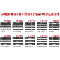 Gray Tools 941013 Coffre &agrave; outils mobile avec tiroirs, 5 tiroirs, 22-4/5" la x 15" p x 18" h, Noir
