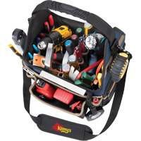 Kuny's PB1531 Porte-outils &eacute;lectrique/CHVAC &agrave; base moul&eacute;e, Polyester balistique, 20 pochettes, Noir/Bleu