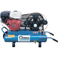 Omega Compressors PUK-9008G Contractor Series Air Compressors, Gas, 6.6 Gal. (8 US Gal), 125 PSI