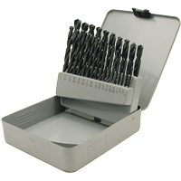 JET 570108 Coffret de forets en oxyde noir JET-KUT, 29 morceaux, Acier rapide