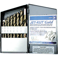 JET 570141 GF21R Jet-Kut&reg; Gold Super Premium Drill Bit Set, 21 Pieces, Steel