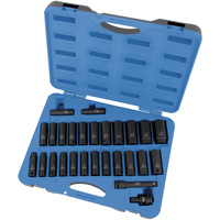 JET 610327 PS2712DC SAE/Metric Socket Set, 27 Pcs, Impact, 1/2" Drive Size, Deep