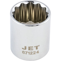 JET 671224 Douille chrom&eacute;e, 3/4", Prise 3/8", 6 pans, Profond
