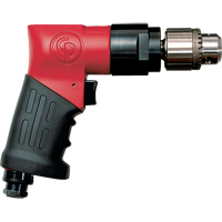 Chicago Pneumatic 8941092850 Non-Reversible Drills, 21 CFM, 1/4" NPTF, 89 dBA, 3/8" Chuck, Keyed