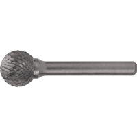 Cleveland C17536 Solid Carbide Burrs - Ball Shape, 1/2" Dia., 1/4" Shank