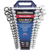 Gearwrench 9602N Reversible Wrench Set, Combination, 16 Pieces, Metric
