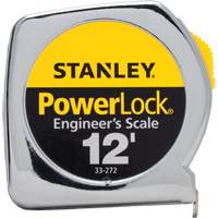 Stanley Tools 33-272 Ruban &agrave; mesurer PowerLock, 1/2" x 12', Marques de goujon Imp&eacute;rial