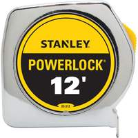Stanley Tools 33-312 Ruban &agrave; mesurer PowerLock, 3/4" x 12', Marques de goujon Imp&eacute;rial