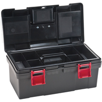 Aurora Tools TLV084 Plastic Tool Box, 17-1/2" W x 9-1/2" D x 8" H, Black