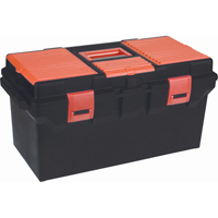 Aurora Tools TLV085 Plastic Tool Box, 22" W x 11" D x 10-1/2" H, Black