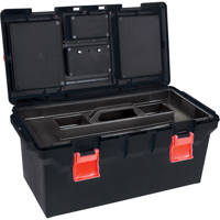 Aurora Tools TLV085 Plastic Tool Box, 22" W x 11" D x 10-1/2" H, Black