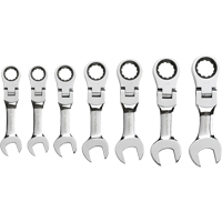 Stubby Wrench Set, Combination, 7 Pieces, Imperial  TLV404 | TENAQUIP