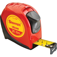 Starrett KTX1-26ME-N Ruban &agrave; mesurer s&eacute;rie Control, 1" x 26', Marques de goujon 1/16"