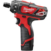 Milwaukee 2406-22 Ensemble tournevis hexagonaux &agrave; 2 vitesses M12, 1/4", 12 V, 275 lb-po couple max., Lithium-ion bloc-pile