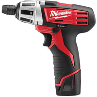 Milwaukee 2401-22 Ensemble perceuse/tournevis sous-compact sans fil, 1/4", 12 V, 150 lb-po couple max., Lithium-ion bloc-pile