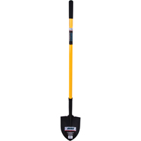 Round Point Shovel, Tempered Steel Blade, Fiberglass, Straight Handle TLZ465 | TENAQUIP