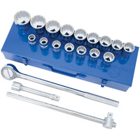 JET 600402 Jeu de douilles & cl&eacute;s &agrave; douilles SAE &agrave; 12 pans SW7521, 21 Mcx, Prise de 3/4"