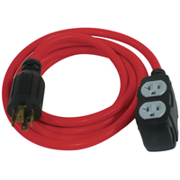 King Canada K-L1430-10 Generator Extension Cord, SJTW, 12/3 AWG, 30 A, 4 Outlet(s), 10'