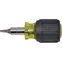 Klein Tools 32562 Stubby Multi-Bit Screw Driver With Sq.Recess, 3-1/5" L, Cushion Grip Handle