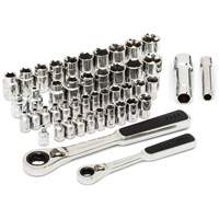 Gearwrench 8946 Jeu d'outils m&eacute;triques/SAE &agrave; six pans Pass-Thru &agrave; prises 3/8" & 1/4", 46 Mcx