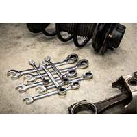 Gearwrench 9543 Jeu de cl&eacute;s &agrave; cliquets r&eacute;versibles &agrave; 12 pans et 72 dents, Combinaison, 8 morceaux, M&eacute;trique