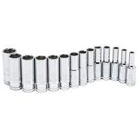 Gearwrench 80554 Jeu de douilles m&eacute;triques &agrave; six pans, 14 Mcx, Prise de 3/8", Profond