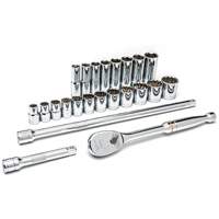 Gearwrench 80707 6-Point SAE Mechanics Tool Set, 23 Pcs, 1/2" Drive Size, Deep