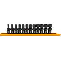Gearwrench 84905 12-Piece 1/4" Drive 6 Point Universal impact Metric Flex Socket Set