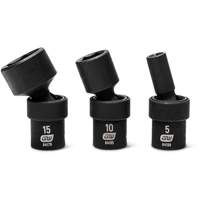 Gearwrench 84905 12-Piece 1/4" Drive 6 Point Universal impact Metric Flex Socket Set