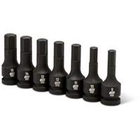 Gearwrench 84940 Impact Metric Bit Socket Set, Hex, 1/2" Drive, 7 Pcs