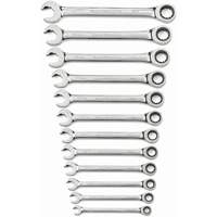 Gearwrench 85597 Jeu de cl&eacute;s &agrave; cliquet &agrave; 12 pans et 72 dents, Ouverte, 12 morceaux, M&eacute;trique