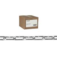 Campbell T0334024 Straight Link Coil Chain, Low Carbon Steel, 4/0 x 100' (30.4 m) L, 670 lbs. (0.335 tons) Load Capacity