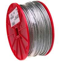 Wire Cable, 250' (76.2 m) x 1/4", 1400 lbs. (0.7 tons), Galvanized  TQB492 | TENAQUIP