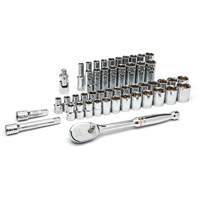 Gearwrench 80700D 6 Point SAE/Metric Mechanics Tool Set, 49 Pcs, 1/2" Drive Size, Deep
