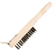 Felton Brushes SB702 Scratch Brush With Scraper, Steel, 5 x 13 Wire Rows, 11-3/8" Long