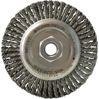 Wire Wheel Brushes, 4" Dia., 0.02" Fill, 5/8"-11 Arbor, Stainless Steel  TT270 | TENAQUIP