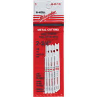 Milwaukee 48-42-2120 Jigsaw Blades, Bi-Metal, U-Shank, 2-3/4" L, 18 TPI