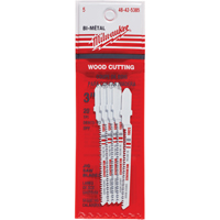 Milwaukee 48-42-5385 Jigsaw Blade, Bi-Metal, T-Shank, 3" L, 20 TPI