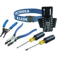 Klein Tools 80006 Jeu doutils de finition avec pochette à outils en cuir, 6 morcea