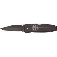 Klein Tools 44052BLK Tanto Lockback Knife, 2-1/2"/65 mm, Stainless Steel, Aluminum Handle