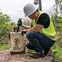 Klein Tools 5104S Leather-Bottom Bucket, 17" H, Canvas, White